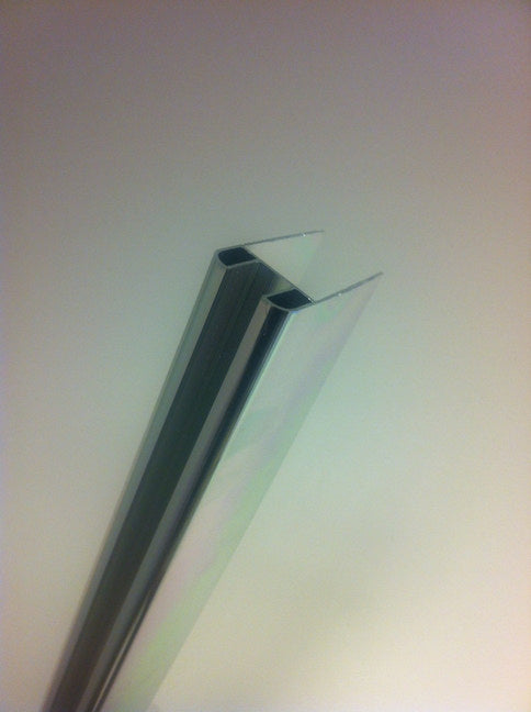 Chromglasprofil für Wandprofil Glasdicke 1cm Länge 200 cm