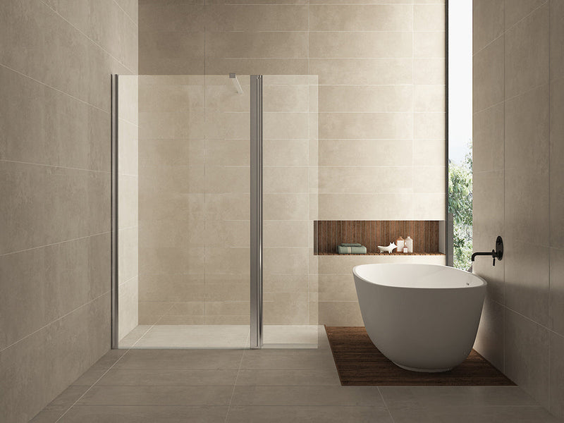 Komfort Seitenwand drehbar 400 x 2000 x 10 mm Nano klares Glas/Chrom