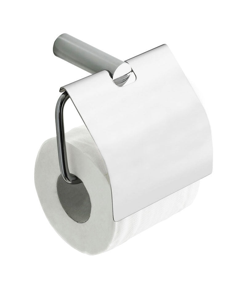 Wiesbaden Ida toiletrolhouder met klep chroom - productfoto