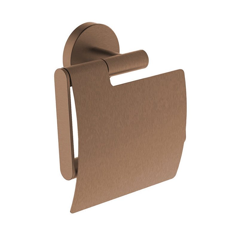 Wiesbaden Alonzo toiletrolhouder met klep Geborsteld brons koper - productfoto