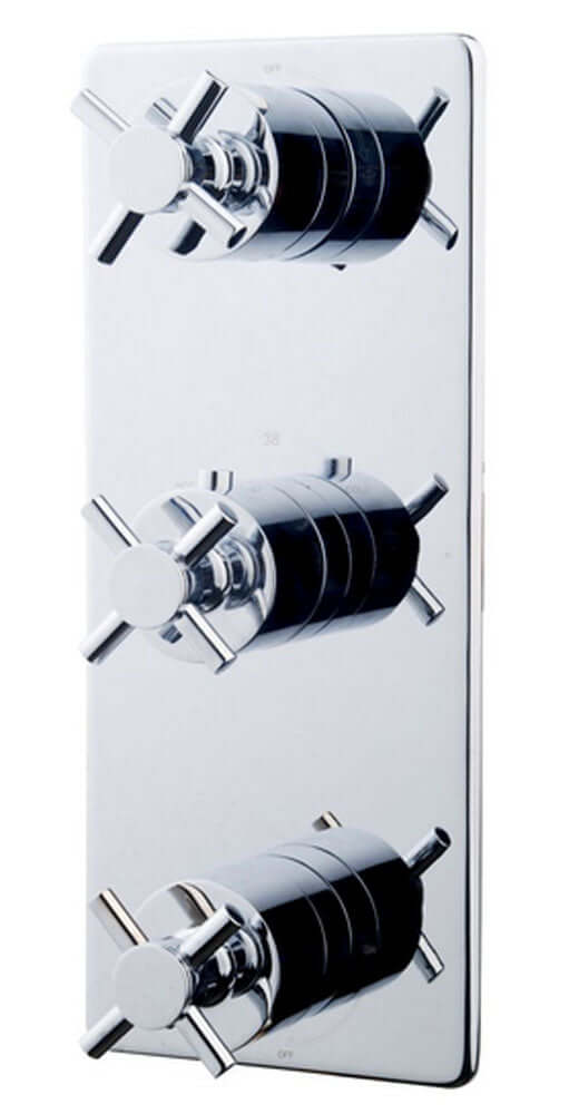 Cross Aufbau-Teil Einbau-Thermostat 3 Wege Chrom