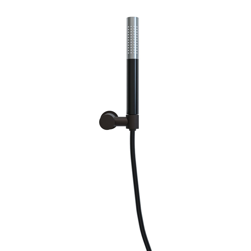 UniMatch handdoucheset met staafhanddouche 1 stand, doucheslang en wandhouder kantelbaar gunmetal/mat zwart