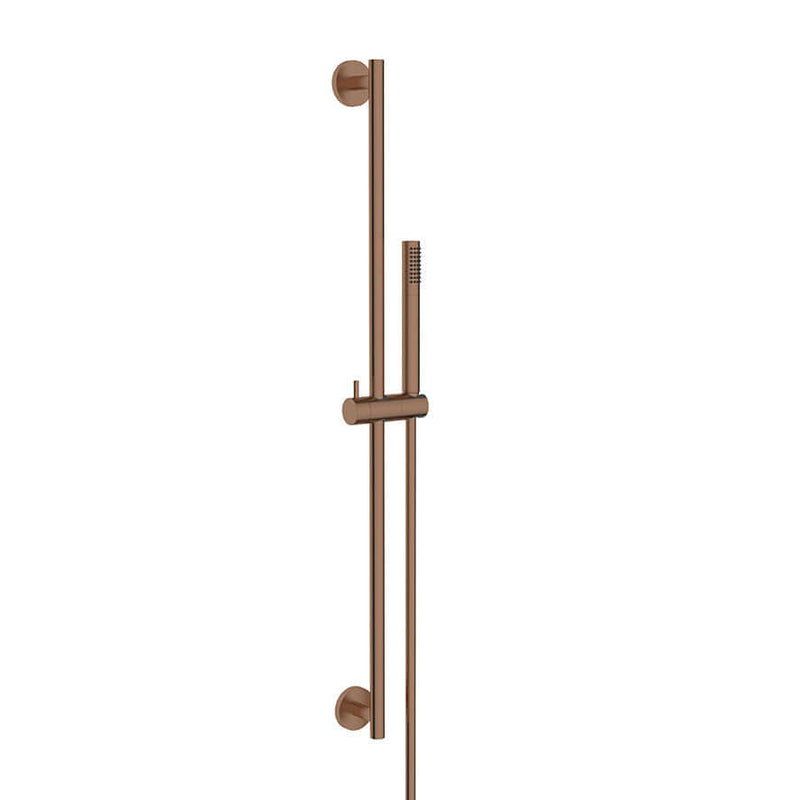 UniMatch glijstangset komplett mit Stabhanddusche 1 Stufe gebürstetes Bronze Kupfer