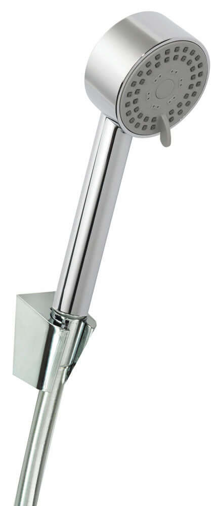 UniMatch Cadans handdoucheset met handdouche 3 standen Ø 8 cm, doucheslang en wandhouder kantelbaar chroom