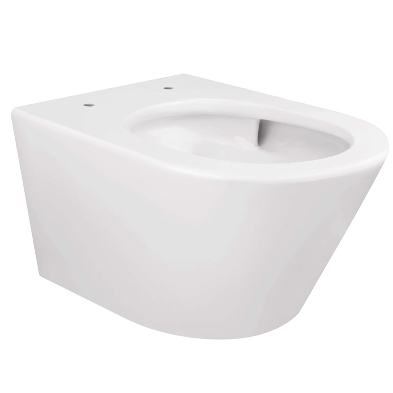 Vesta Randloos Tornado Flush Wandtoilet Wiesbaden Matwit in wit, modern ontwerp en geavanceerde technologie.