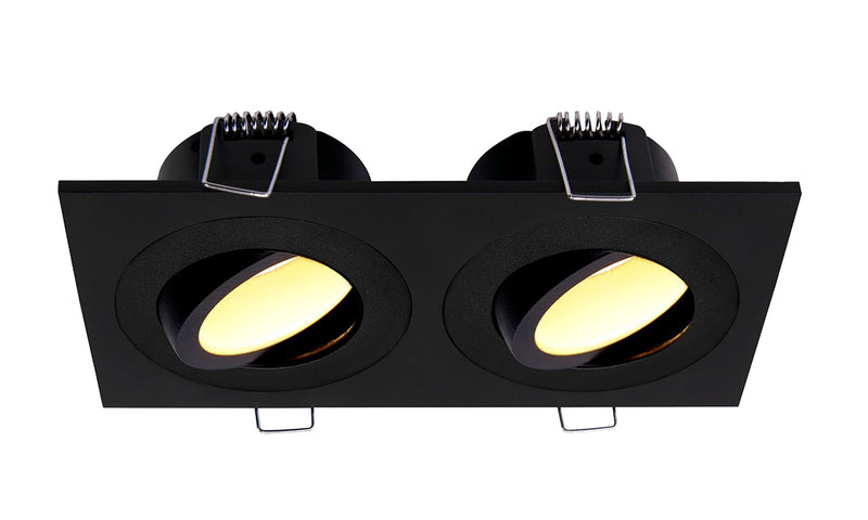 Wiesbaden Spotz inbouwspot dubbel dimbaar IP65 Mat zwart - productfoto