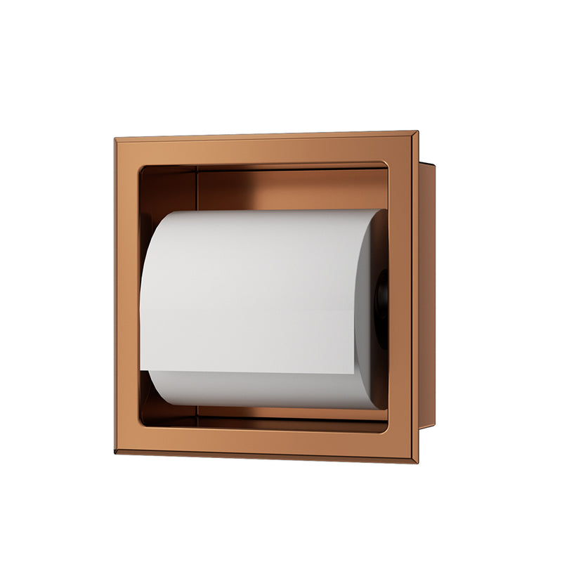 Xellanz Rocko toiletrolhouder zonder klep inbouw geborsteld brons koper PVD - productfoto