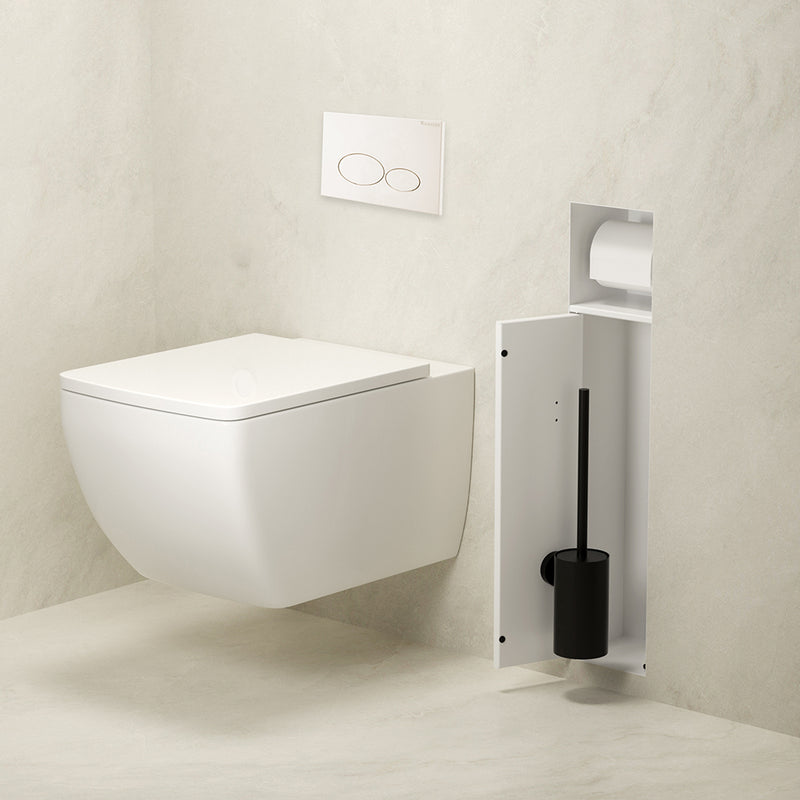 Xellanz Rocko toiletrol- en borstelhouder inbouw betegelbaar Mat wit - detailfoto