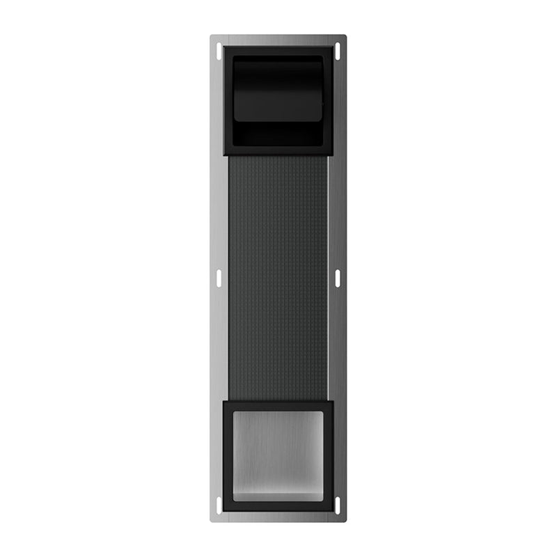 Xellanz Rocko toiletrolhouder met klep en reserverolhouder Mat zwart - productfoto