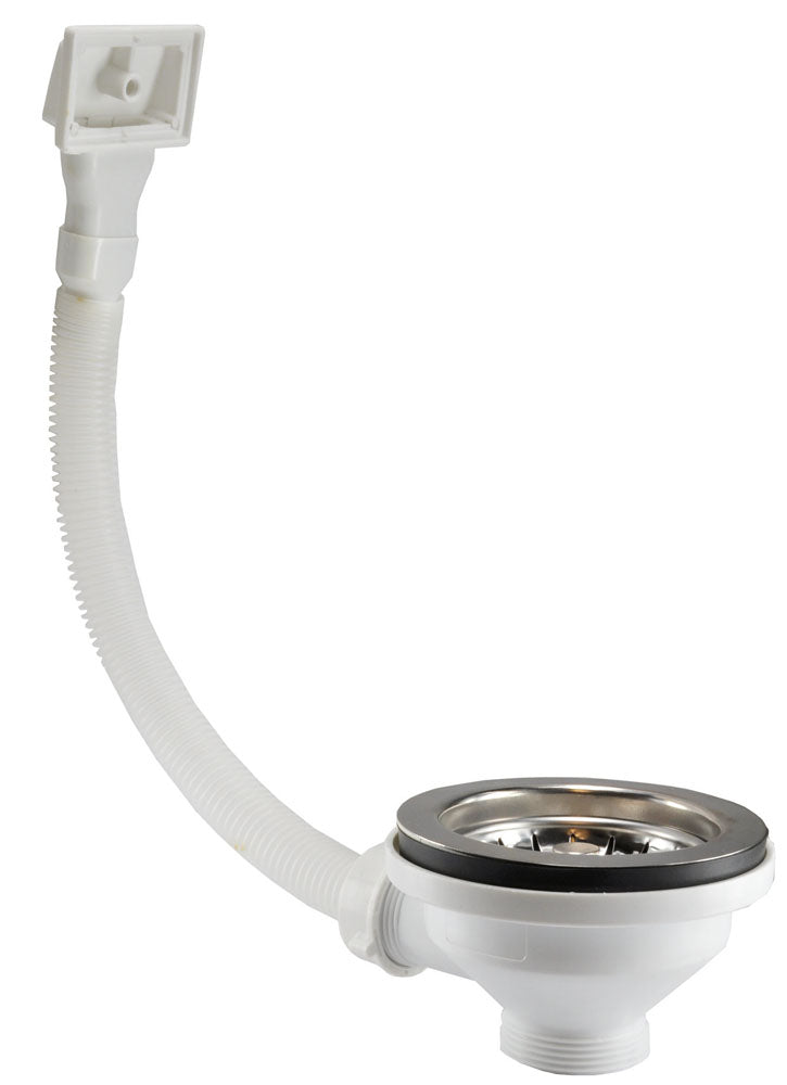 Riko korfplug met rooster en overloop 90 mm RVS - productfoto