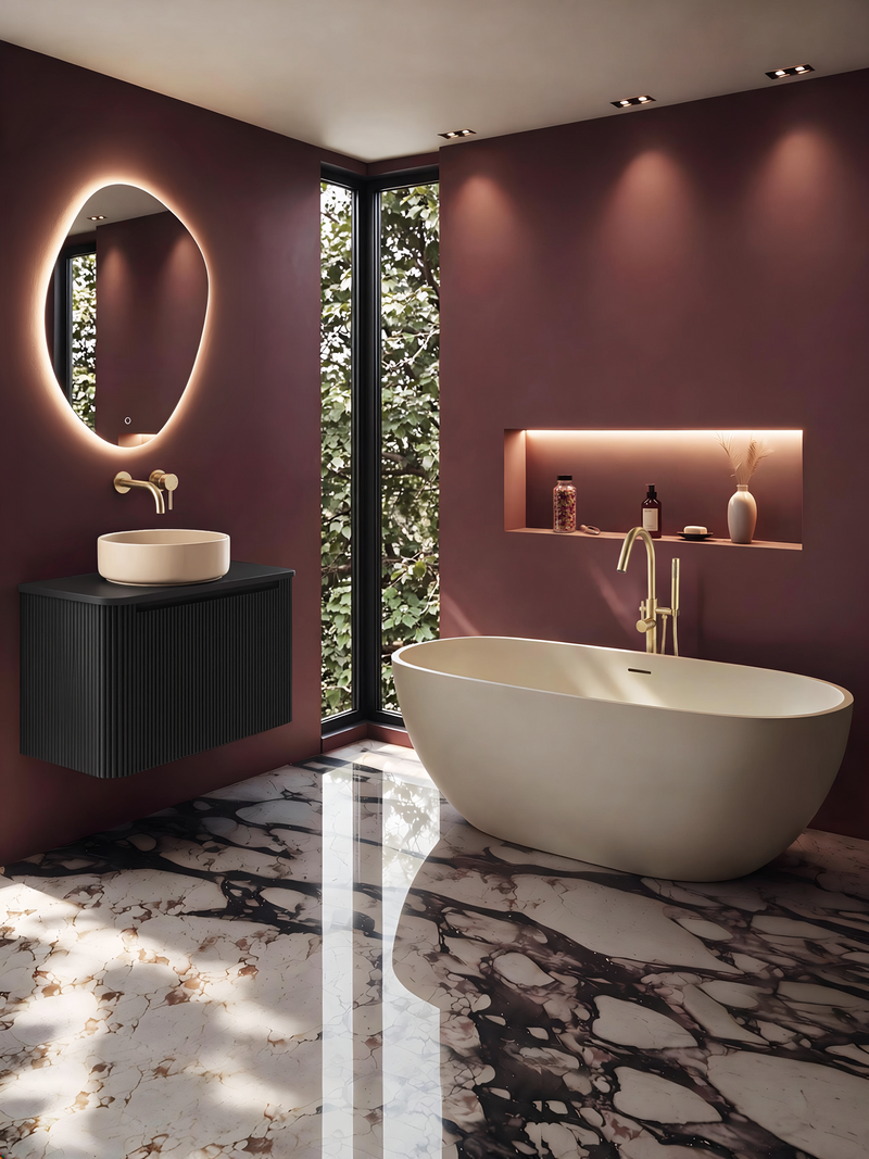 Wiesbaden Chiek vrijstaand ligbad 165 x 75 cm beige - sfeerbeeld