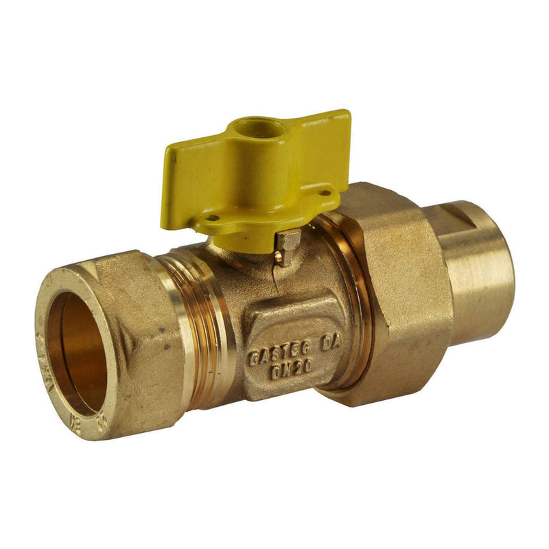 Riko gaskogelkraan Gastec 22 mm knel x 1/2" bi - productfoto