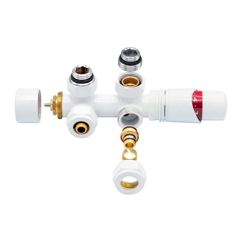 Belrad BLR312 thermostatische radiatorkraan voor middenaansluiting muur, chroom #variant_56365751370052