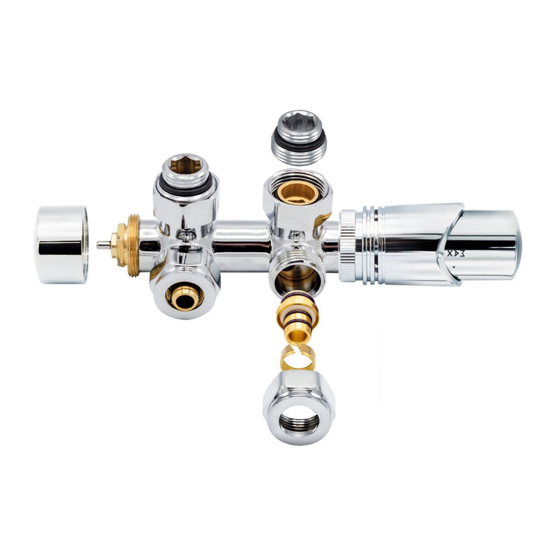 Belrad BLR312 thermostatische radiatorkraan voor middenaansluiting muur, chroom #variant_56365751370052