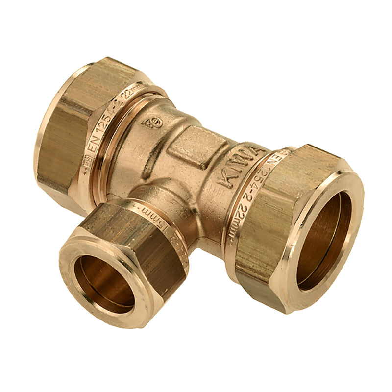 Riko T-koppeling messing knel 28 x 22 x 28 mm - productfoto