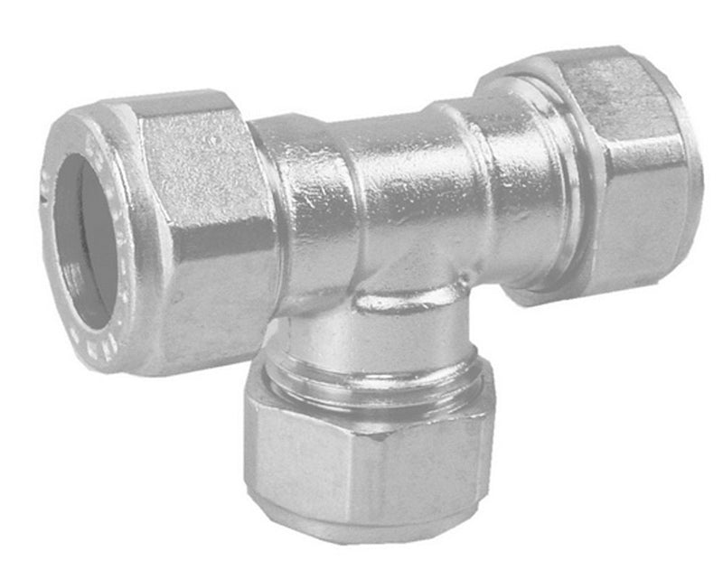 Riko knelkoppeling T-stuk Gastec 15 mm bi vernikkeld - productfoto