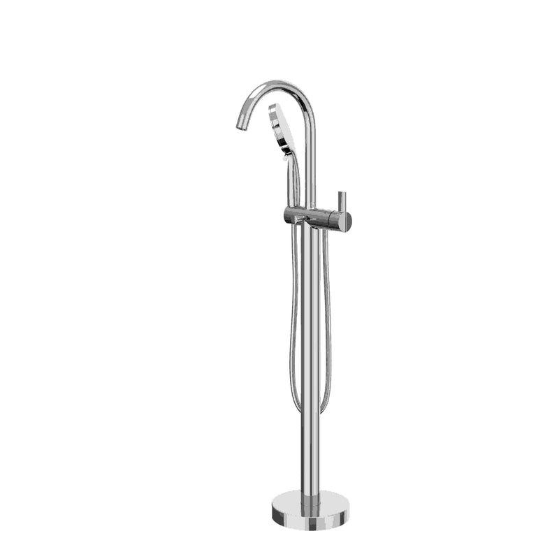 IVY Badmengkraan vrijstaand met draaibare uitloop, slang 150cm en 3-standen handdouche – Chroom