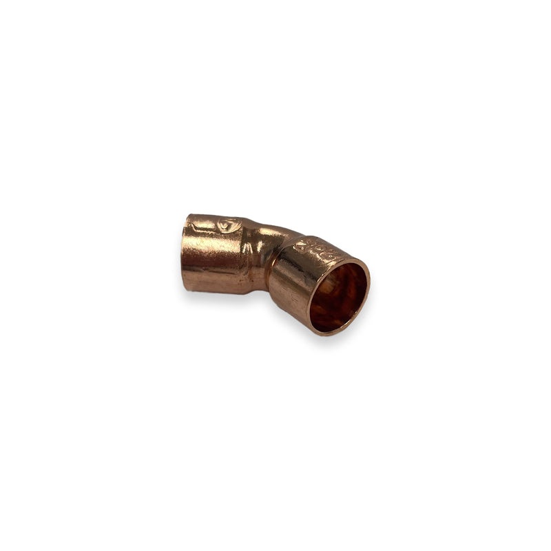 Riko bocht roodkoper 15 x 15 mm 45 graden - productfoto