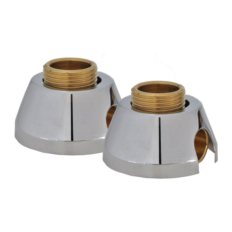 Riko muurplaatkoppeling met rozetten 2 stuks chroom 1/2" - productfoto