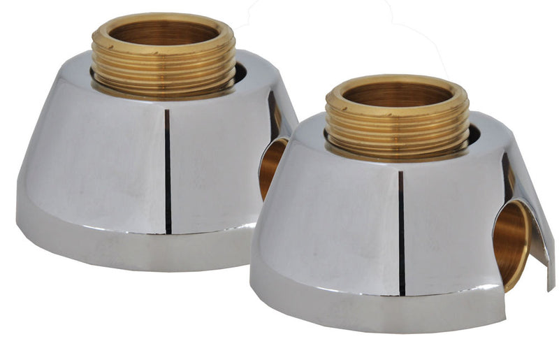 Riko muurplaatkoppeling met rozetten 2 stuks chroom 1/2" - productfoto