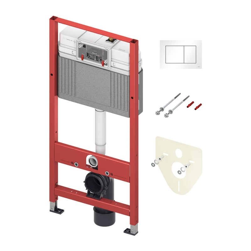 TECE Base Eco WC-inbouwframe met bedieningsplaat WIT - productfoto