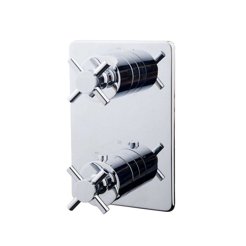 Cross Aufbau-Teil Einbau-Thermostat 2 Wege Chrom