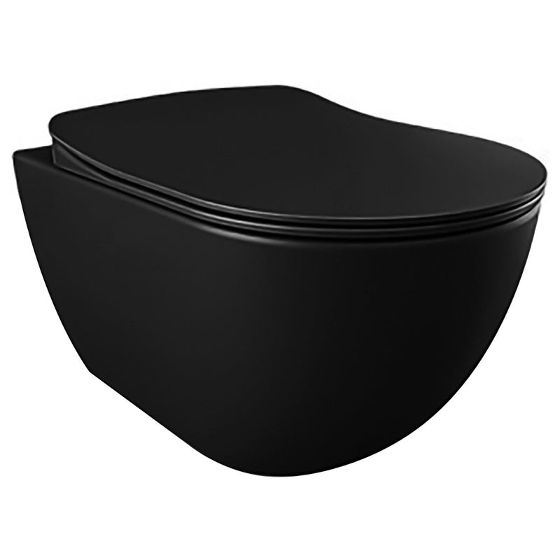 CREAVIT FREE HANGTOILET MET BIDET - RANDLOOS - ZONDER ZITTING - HOUTSKOOL ZWART
