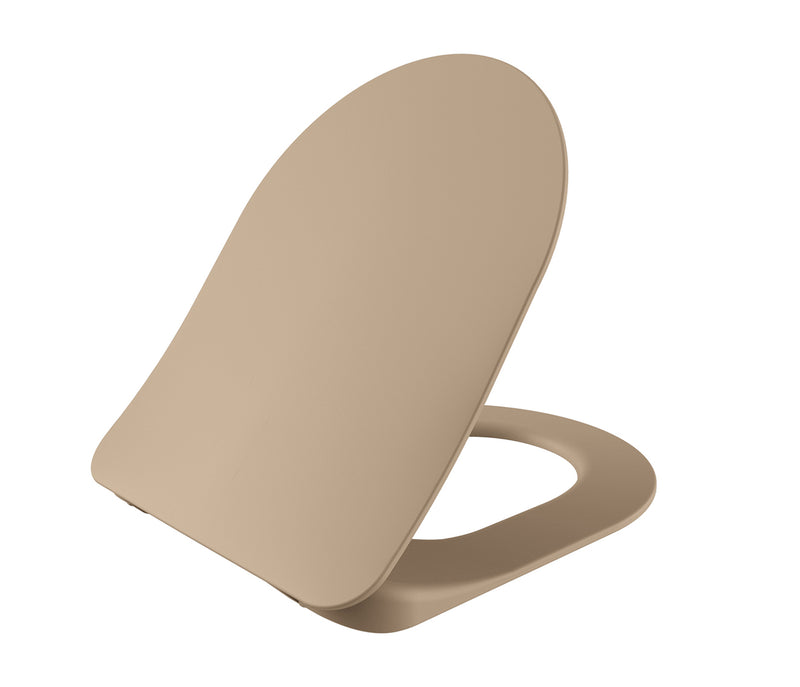CREAVIT Duck Wc-zitting - D-model - Slim Design - Soft Close - quick release - Duroplast - RVS scharnieren - Mat Cappuccino