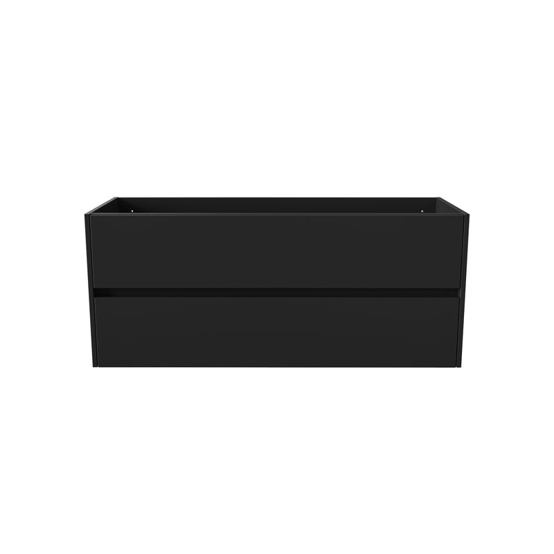 ALONI Hayat wastafelonderkast - 2 Lades - softclose - Greeploos - 119,5X50X45 Cm - Mat Zwart