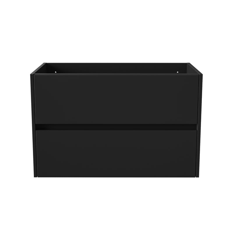 ALONI Hayat wastafelonderkast - 2 Lades - softclose - Greeploos - 79,5X50X45 Cm - Mat Zwart