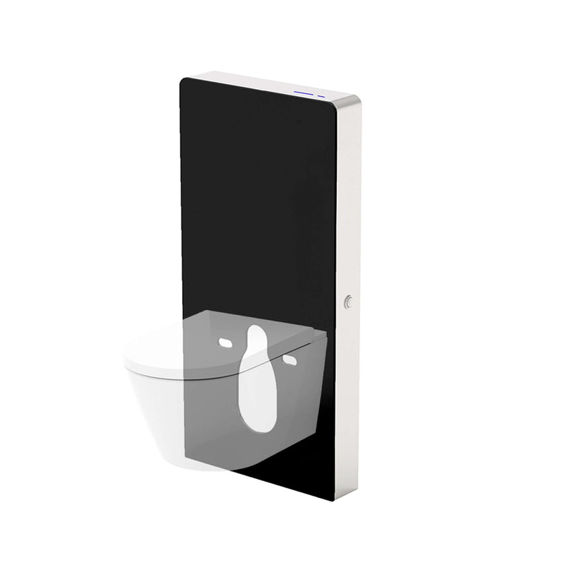 Sensorinbouwreservoir Wiesbaden met conversie in zwart, kunststof inbouwreservoir met toilet bevestiging.