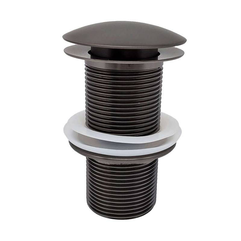 Afvoerplug UniMatch verlengd 5/4" in gunmetal met verlengde draad voor wastafels en fonteintjes.