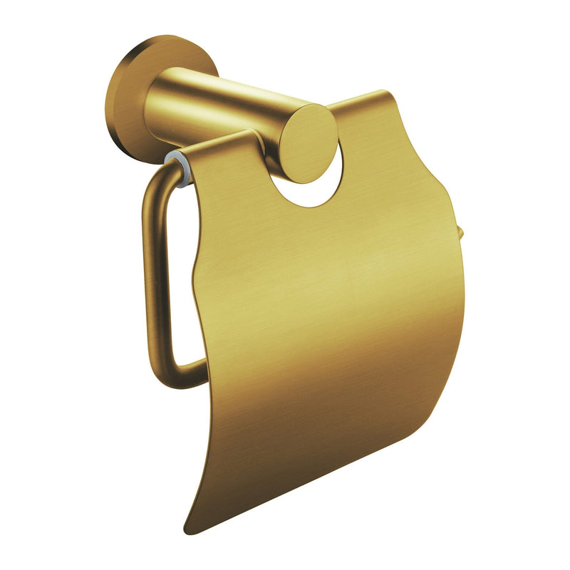 Aloni toiletrolhouder met klep - geborsteld Goud - productfoto
