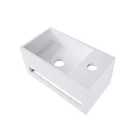 Solid Surface Waschbecken mit Handtuchhalter Wiesbaden 35,6X20,3X15,9 Cm (Kraangat Links oder Rechts)