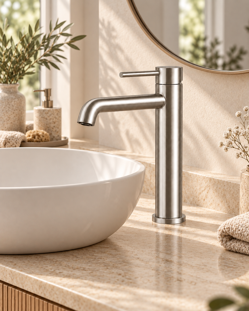 IVY Tribe wastafelmengkraan RVS316 geborsteld – lifestyle 1 #kleur_rvs316-geborsteld