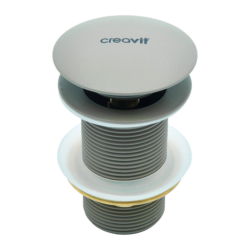 Creavit afvoerplug - Click Waste 5/4" - met overloop - Koel grijs