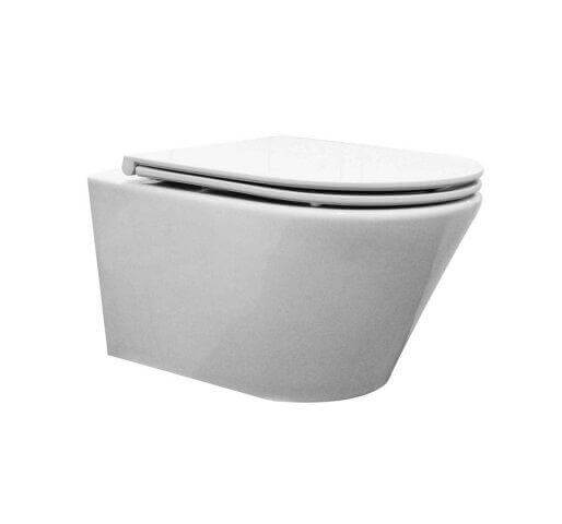 Vesta Randlos Wandtoilette Wiesbaden mit Soft Close & Quick Release Toilettensitz Glänzend Weiß