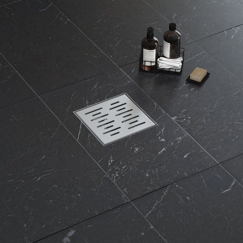 ALONI DOUCHEPUT - MET ROOSTER - COMPLEET - 15X15CM - GEBORSTELD RVS - detailafbeelding