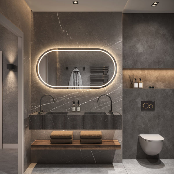 Hipp Design Phantom 005 ovale spiegel met directe verlichting en verwarming