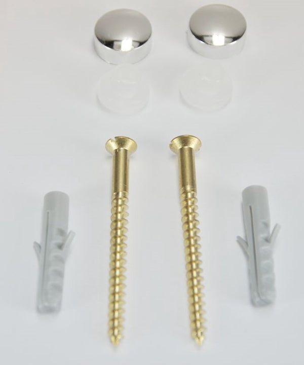 Ensemble de vis à bois sans cheville 2 pièces laiton 5.5 x 70 mm capuchon de protection chrome