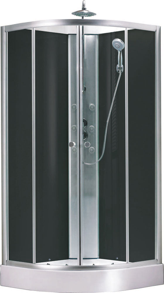 Jupiter cabine de douche complète 90x90x225 alu mat verre 5mm