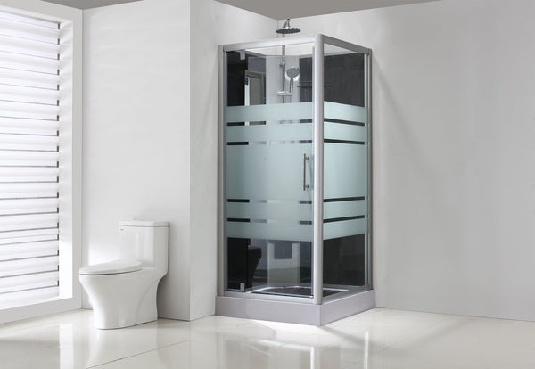 Thermo complète cabine de douche 90x90x228 alu 5mm verre