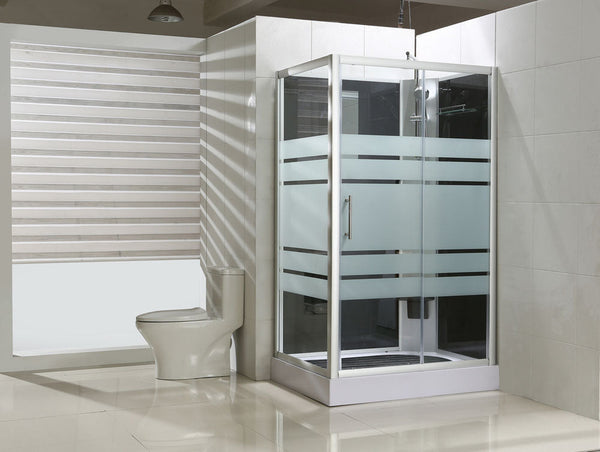 Thermo droite cabine de douche complète 120x90x218 alu verre 5mm