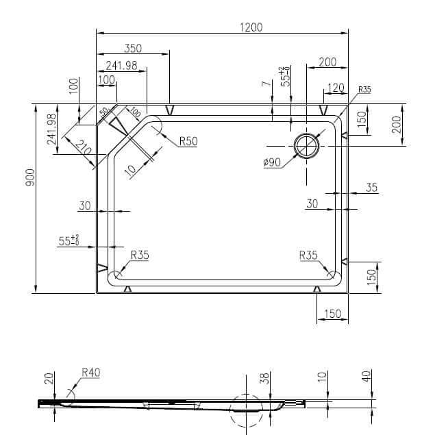 Thermo Complete Douchecabine Wiesbaden 120X90X218 Cm, 5Mm (Rechts)