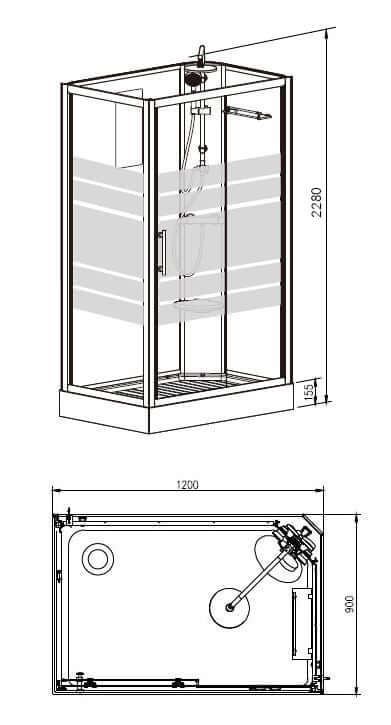 Thermo Complete Douchecabine Wiesbaden 120X90X218 Cm, 5Mm (Rechts)
