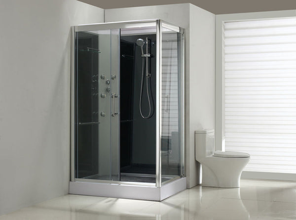 Sunshine links cabine de douche complète 120x90x218 alu verre 5mm