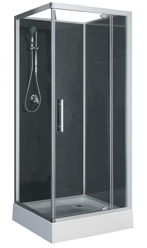 Domino cabine de douche complète 80x80x210 alu mat verre 5mm