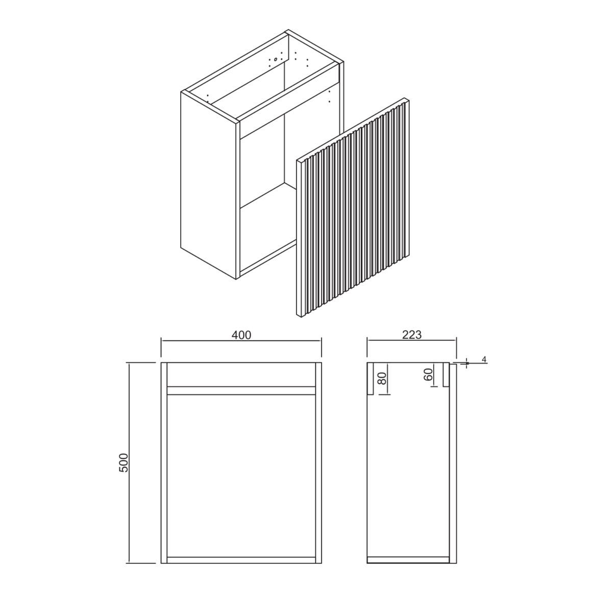 Aloni Mkado toiletmeubelonderkast – deur rechts