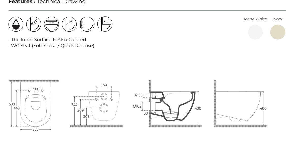 Isvea Infinity Hangtoilet - Terrazzo