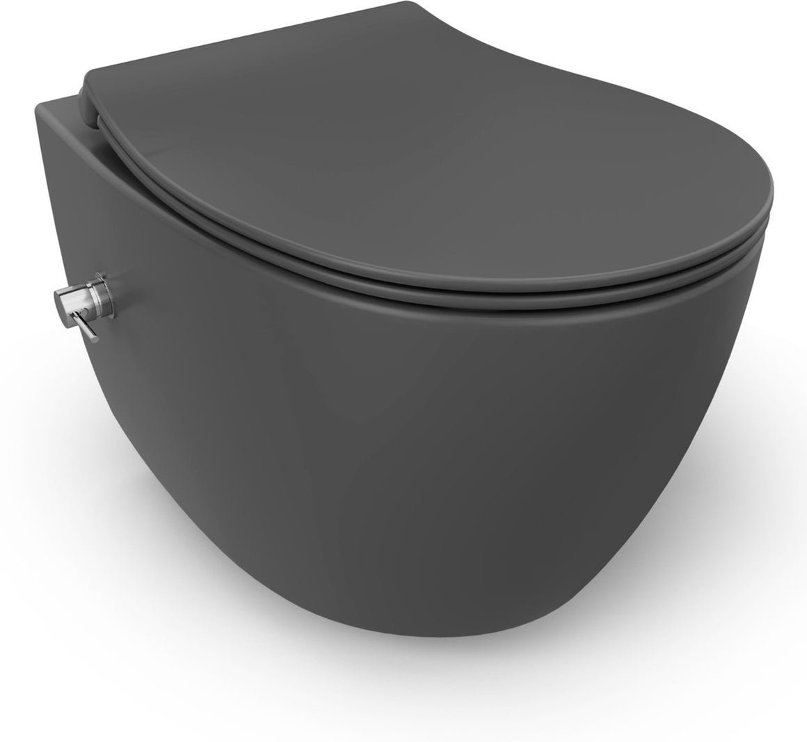 Isvea Sentimenti Neo hangtoilet met bidet antraciet productfoto #variant_57406644388164